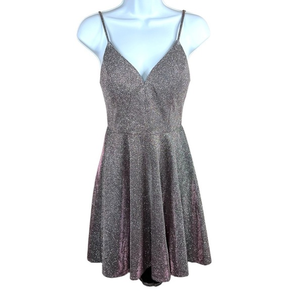 Size 5/6 B. Darlin Glitter Shimmer Sleeveless Fit And Flare Formal Dress Event - Picture 1 of 10